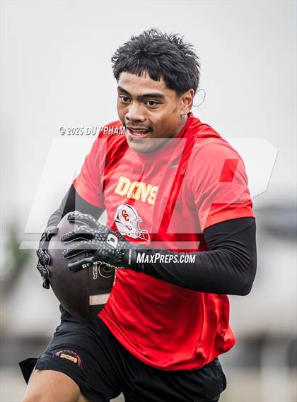Thumbnail 1 in Servite VS Cathedral Catholic (Battle at the Beach 7on7) photogallery.