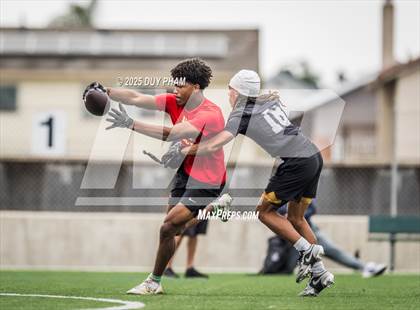 Thumbnail 3 in Servite VS Cathedral Catholic (Battle at the Beach 7on7) photogallery.