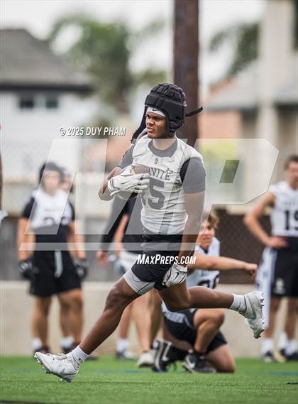 Thumbnail 3 in Servite VS Cathedral Catholic (Battle at the Beach 7on7) photogallery.