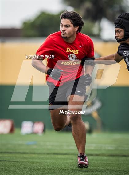 Thumbnail 2 in Servite VS Cathedral Catholic (Battle at the Beach 7on7) photogallery.