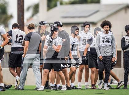 Thumbnail 2 in Servite VS Cathedral Catholic (Battle at the Beach 7on7) photogallery.
