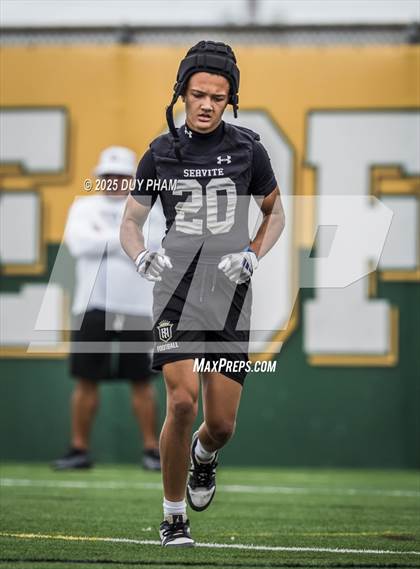 Thumbnail 3 in Servite VS Cathedral Catholic (Battle at the Beach 7on7) photogallery.
