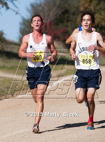 Thumbnail 2 in CIF State Cross Country Championships (D5 Boys Race) photogallery.