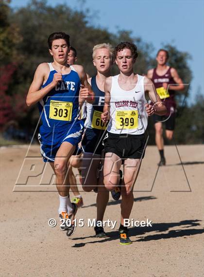 Thumbnail 2 in CIF State Cross Country Championships (D5 Boys Race) photogallery.