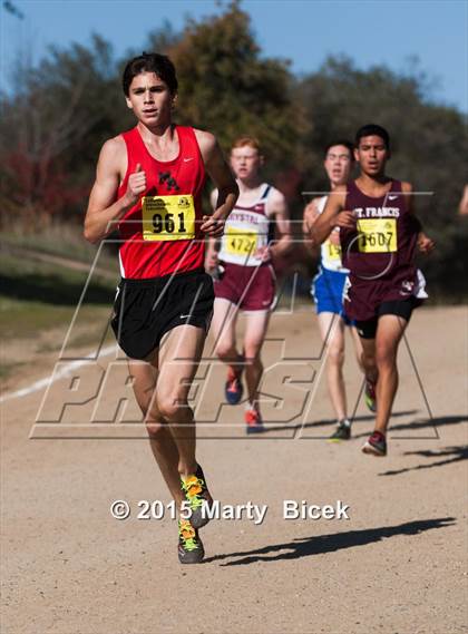Thumbnail 1 in CIF State Cross Country Championships (D5 Boys Race) photogallery.