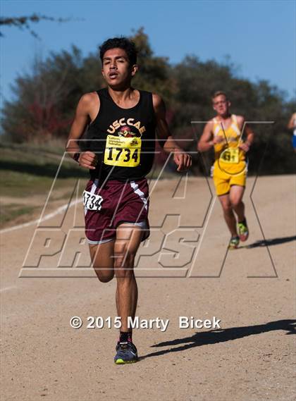 Thumbnail 2 in CIF State Cross Country Championships (D5 Boys Race) photogallery.