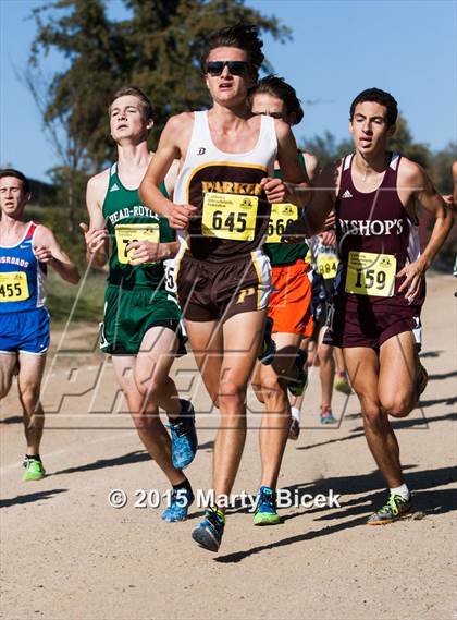 Thumbnail 1 in CIF State Cross Country Championships (D5 Boys Race) photogallery.