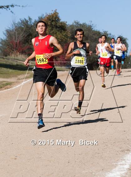 Thumbnail 1 in CIF State Cross Country Championships (D5 Boys Race) photogallery.