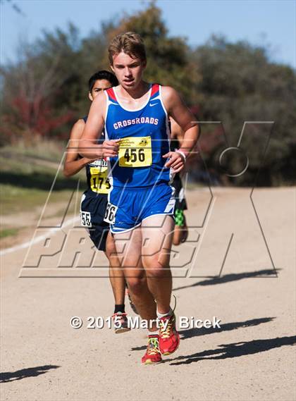 Thumbnail 2 in CIF State Cross Country Championships (D5 Boys Race) photogallery.