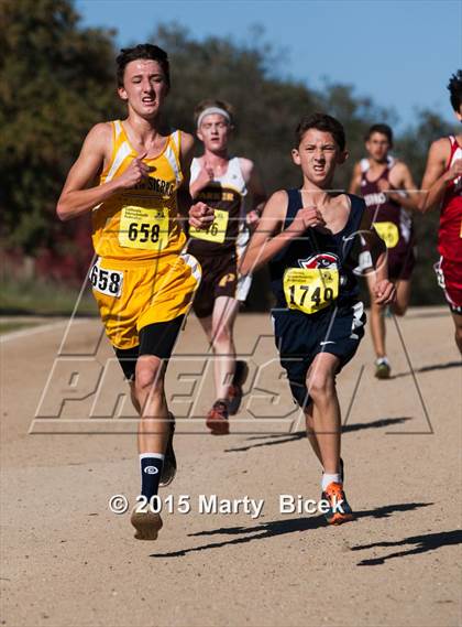Thumbnail 1 in CIF State Cross Country Championships (D5 Boys Race) photogallery.