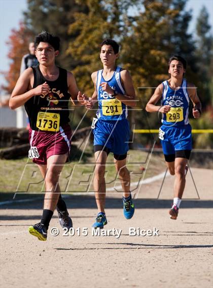 Thumbnail 2 in CIF State Cross Country Championships (D5 Boys Race) photogallery.