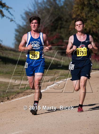Thumbnail 1 in CIF State Cross Country Championships (D5 Boys Race) photogallery.