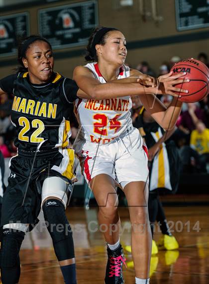 Thumbnail 1 in Incarnate Word Academy vs Marian Catholic (Prepcasts Elite Girls Shootout VI) photogallery.