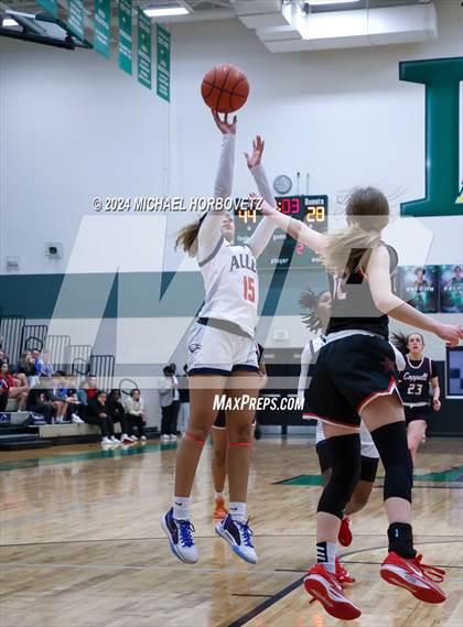 Thumbnail 1 in Coppell vs. Allen (UIL 6A Girls Basketball Bi-District) photogallery.