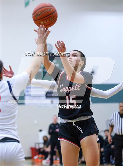 Thumbnail 1 in Coppell vs. Allen (UIL 6A Girls Basketball Bi-District) photogallery.