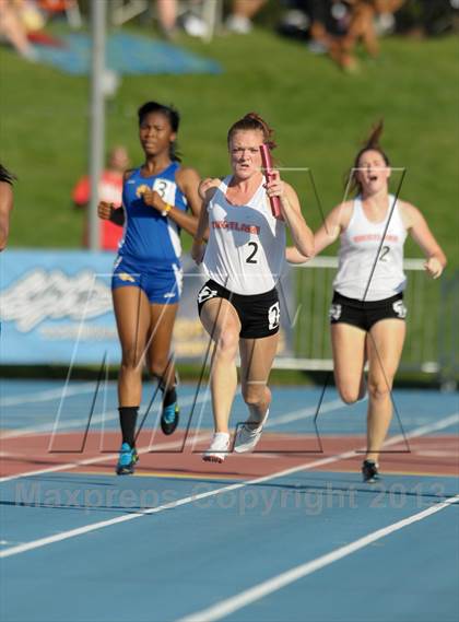 Thumbnail 2 in CIF State Track and Field Championships (Girls 4x100 Relay /100 Hurdles) photogallery.