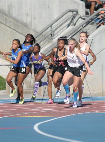 Thumbnail 2 in CIF State Track and Field Championships (Girls 4x100 Relay /100 Hurdles) photogallery.