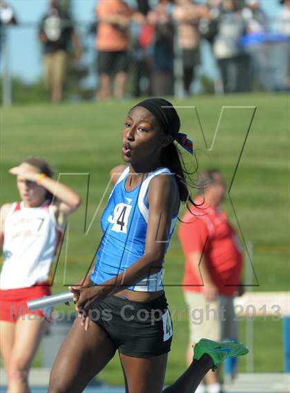 Thumbnail 2 in CIF State Track and Field Championships (Girls 4x100 Relay /100 Hurdles) photogallery.