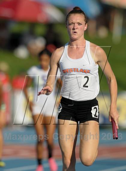 Thumbnail 1 in CIF State Track and Field Championships (Girls 4x100 Relay /100 Hurdles) photogallery.