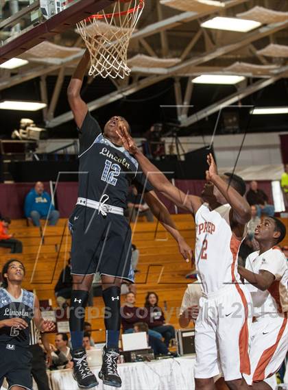 Thumbnail 1 in Lincoln vs. Capital Prep (Spalding Hoophall Classic) photogallery.