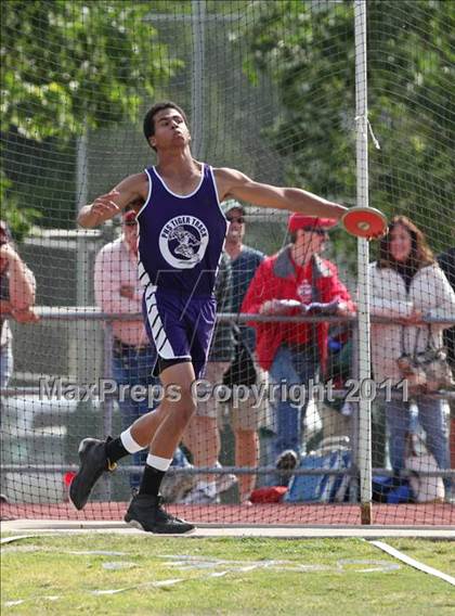Thumbnail 1 in CIF NS Masters Track & Field Championships (Boys Discus) photogallery.
