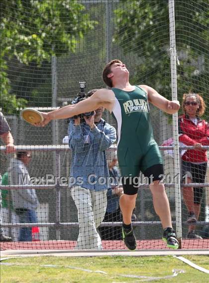 Thumbnail 3 in CIF NS Masters Track & Field Championships (Boys Discus) photogallery.