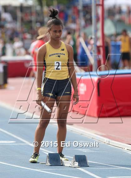 Thumbnail 1 in CIF State Track & Field Championships (Girls 4x100 Relay Prelims and Finals) photogallery.