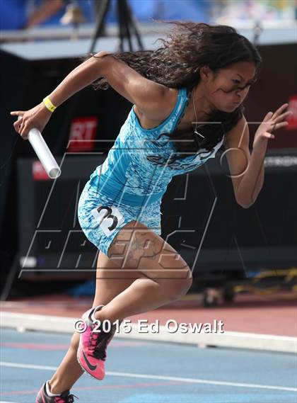 Thumbnail 2 in CIF State Track & Field Championships (Girls 4x100 Relay Prelims and Finals) photogallery.