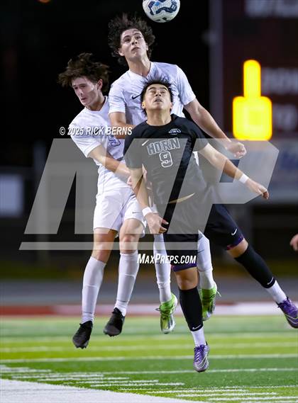 Thumbnail 3 in Grand Oaks vs Mesquite Horn (UIL 6A D2 Soccer Regional Semifinal) photogallery.