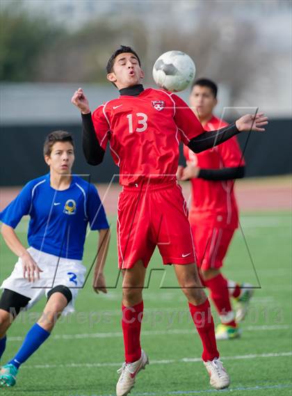 Thumbnail 2 in MacArthur [Douglas] vs Bel Air (NISD Boys Soccer Showcase) photogallery.