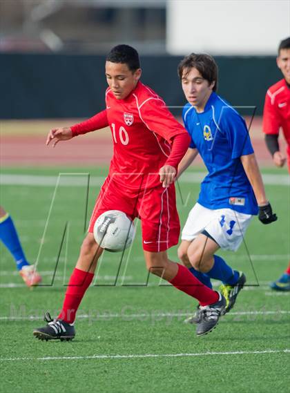 Thumbnail 1 in MacArthur [Douglas] vs Bel Air (NISD Boys Soccer Showcase) photogallery.