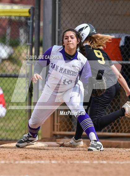 Thumbnail 2 in San Marcos vs Seguin (NEISD Softball Tournament) photogallery.
