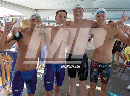 Thumbnail 2 in CIF Boys Swimming Championship Finals (Relay Teams Post Race) photogallery.
