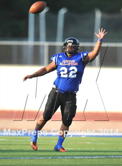 Thumbnail 2 in Native All-Star Football Classic (Red Hawks vs. Blue Eagles) photogallery.