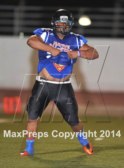 Thumbnail 1 in Native All-Star Football Classic (Red Hawks vs. Blue Eagles) photogallery.