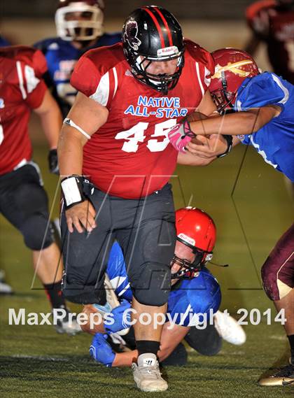 Thumbnail 1 in Native All-Star Football Classic (Red Hawks vs. Blue Eagles) photogallery.