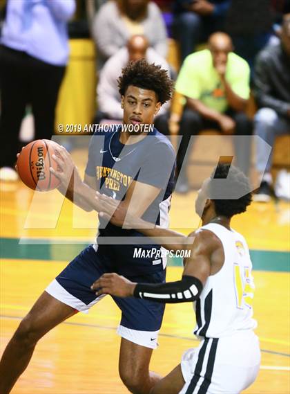 Thumbnail 2 in Huntington St. Joseph Prep vs. Word of God Christian Academy (Hoops and Dreams Showcase) photogallery.