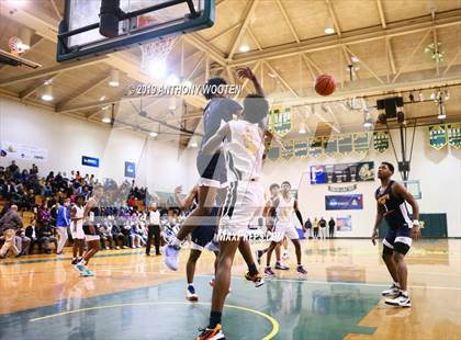 Thumbnail 3 in Huntington St. Joseph Prep vs. Word of God Christian Academy (Hoops and Dreams Showcase) photogallery.