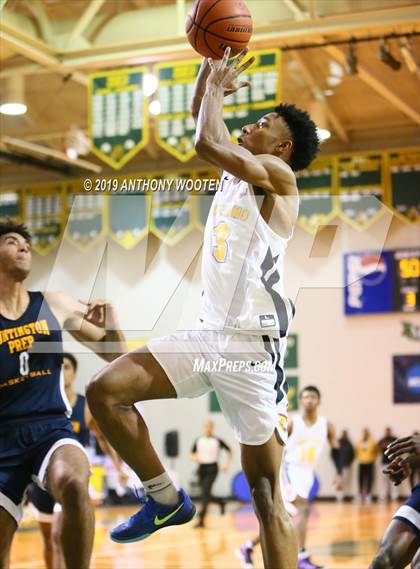 Thumbnail 1 in Huntington St. Joseph Prep vs. Word of God Christian Academy (Hoops and Dreams Showcase) photogallery.