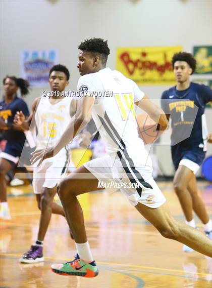 Thumbnail 1 in Huntington St. Joseph Prep vs. Word of God Christian Academy (Hoops and Dreams Showcase) photogallery.