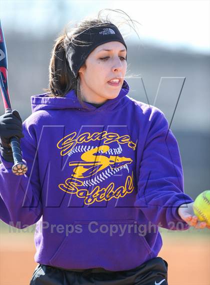 Thumbnail 3 in Centennial vs Sanger (LCS/Argyle Softball Tournament) photogallery.