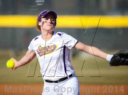 Thumbnail 3 in Centennial vs Sanger (LCS/Argyle Softball Tournament) photogallery.