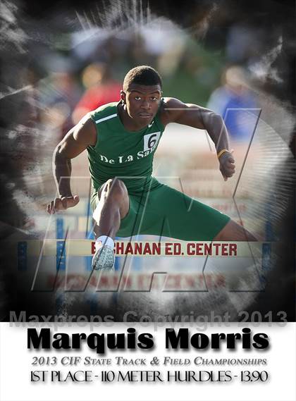 Thumbnail 1 in CIF State Track & Field Championships (Boys 110m Hurdles) photogallery.