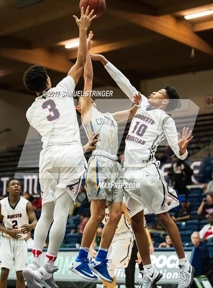 Thumbnail 1 in Modesto Christian vs. Newark Memorial (MaxPreps MLK Classic) photogallery.