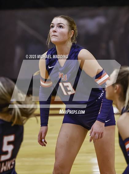 Thumbnail 3 in Hardin-Jefferson vs Bridge City (UIL Volleyball 4A Division II Area Playoff) photogallery.
