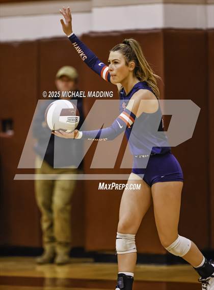 Thumbnail 2 in Hardin-Jefferson vs Bridge City (UIL Volleyball 4A Division II Area Playoff) photogallery.