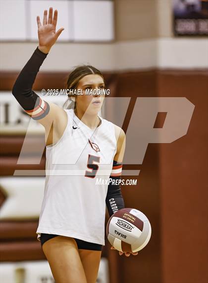 Thumbnail 2 in Hardin-Jefferson vs Bridge City (UIL Volleyball 4A Division II Area Playoff) photogallery.