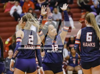 Thumbnail 3 in Hardin-Jefferson vs Bridge City (UIL Volleyball 4A Division II Area Playoff) photogallery.