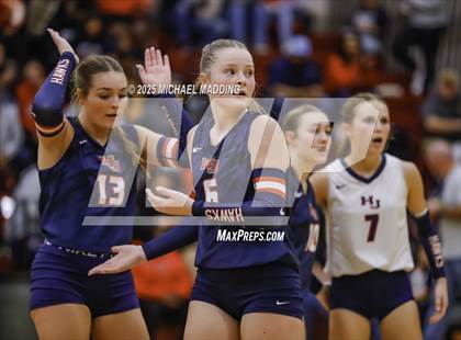 Thumbnail 3 in Hardin-Jefferson vs Bridge City (UIL Volleyball 4A Division II Area Playoff) photogallery.
