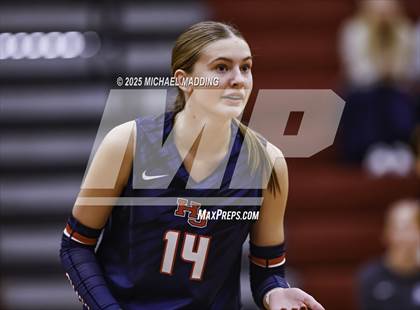 Thumbnail 1 in Hardin-Jefferson vs Bridge City (UIL Volleyball 4A Division II Area Playoff) photogallery.